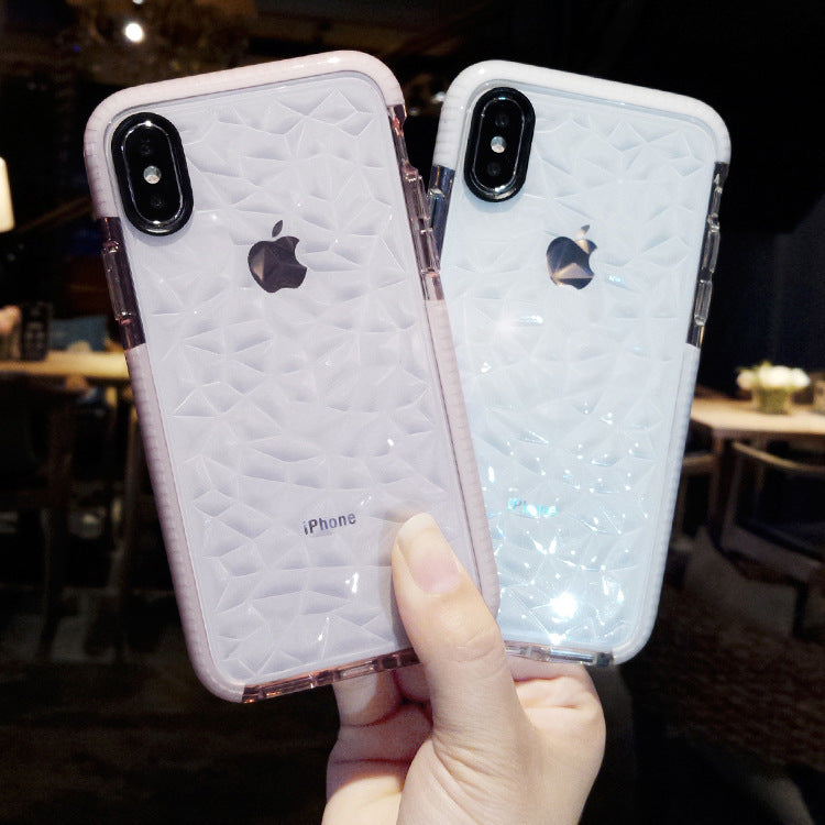 Woman Clear iPhone Case: White & Pink Crossed