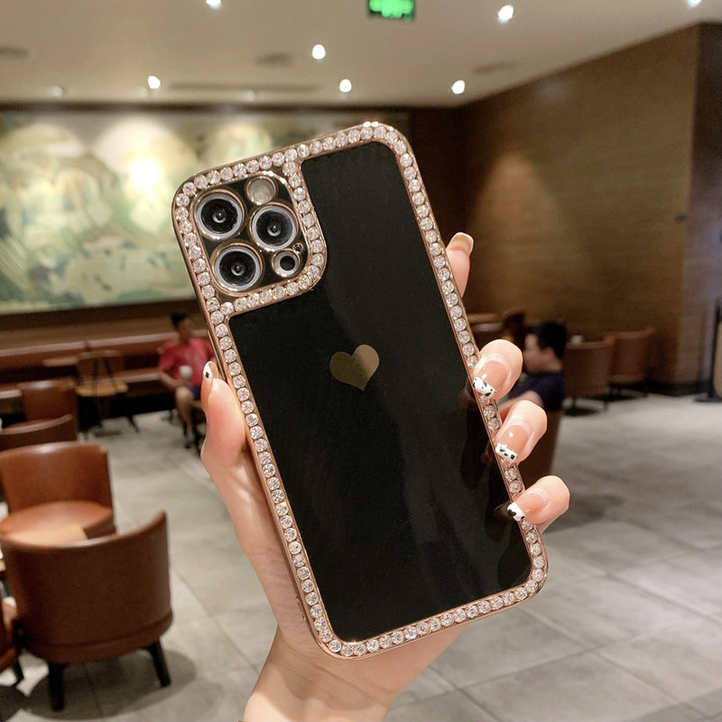 Woman Luxury Crystal iPhone Case: Black