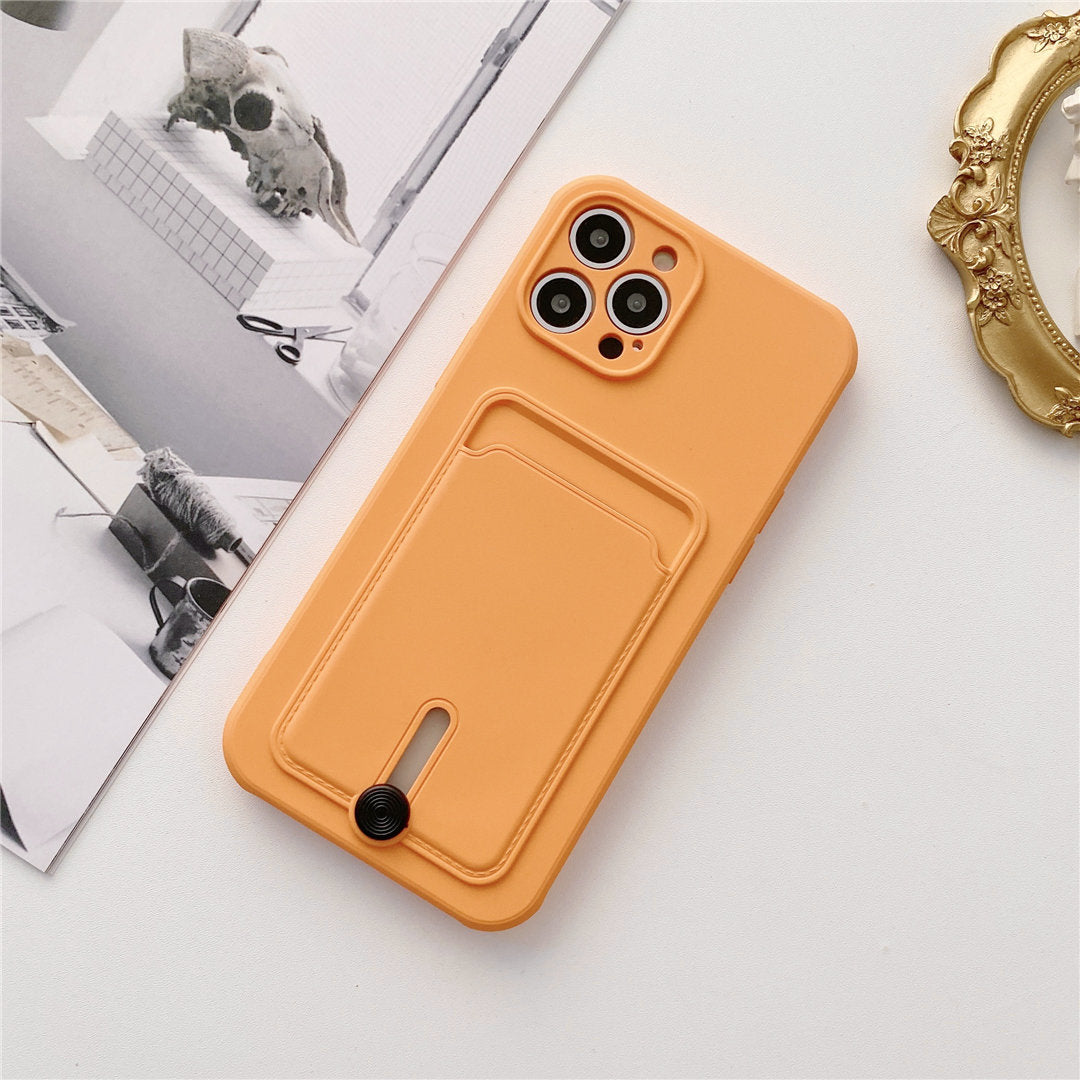 Silicone iPhone Card Holder: Orange