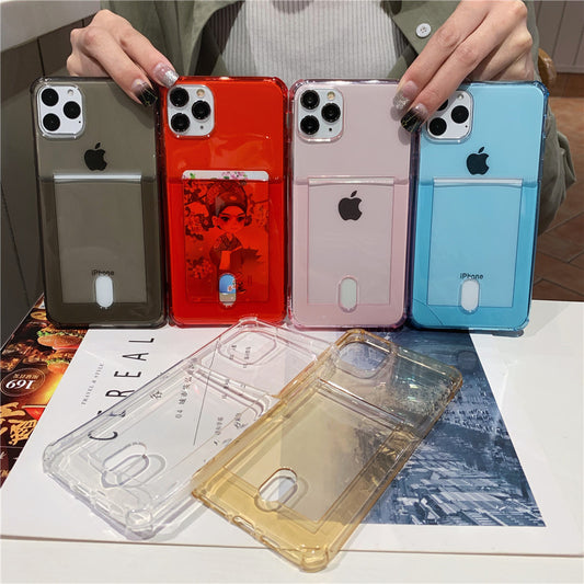 Clear iPhone Case with Stylish Card Holder: All colors, Back side