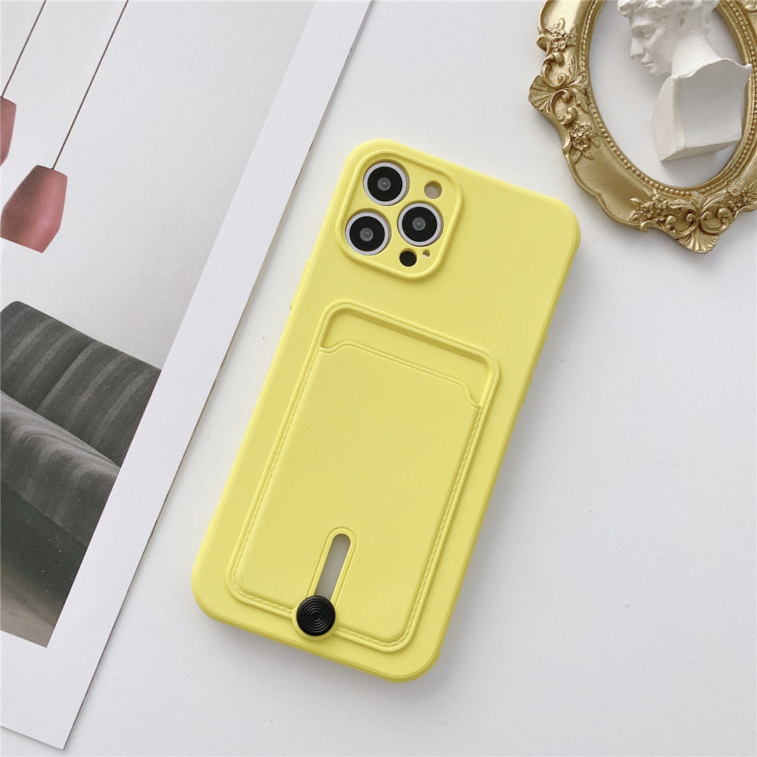 Silicone iPhone Card Holder: Yellow