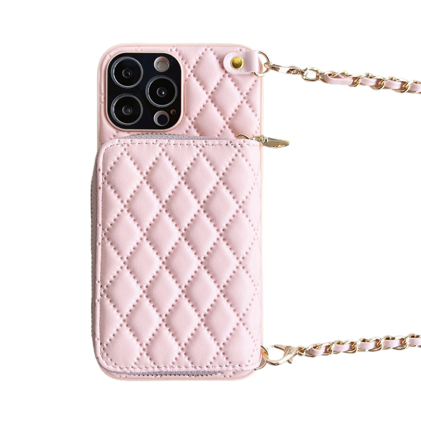 uxury Crossbody Card Holder iPhone Case: Pink