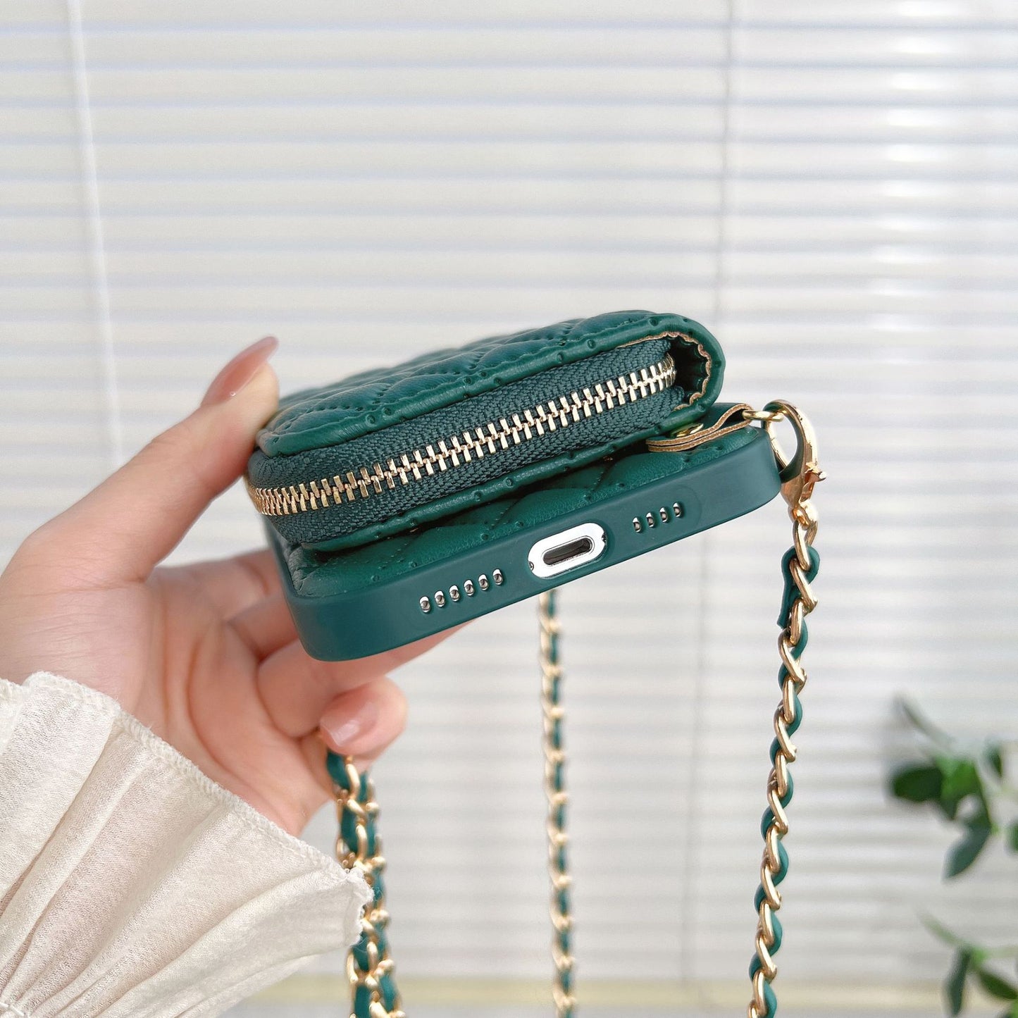 uxury Crossbody Card Holder iPhone Case: Bottom Side