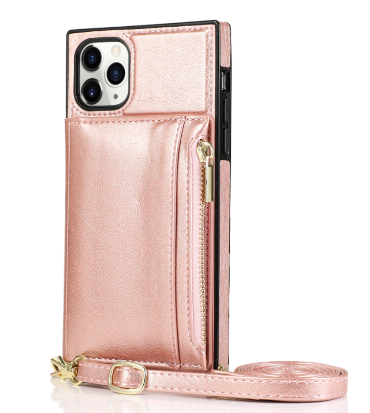 Backpack Crossbody Card Holder iPhone Case: Pink