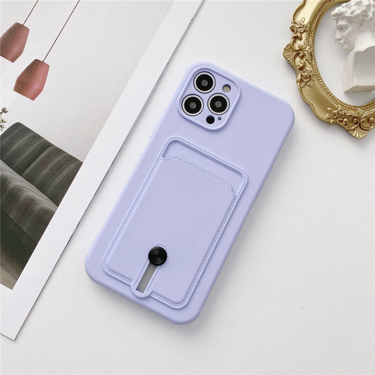 Silicone iPhone Card Holder: Light Purple
