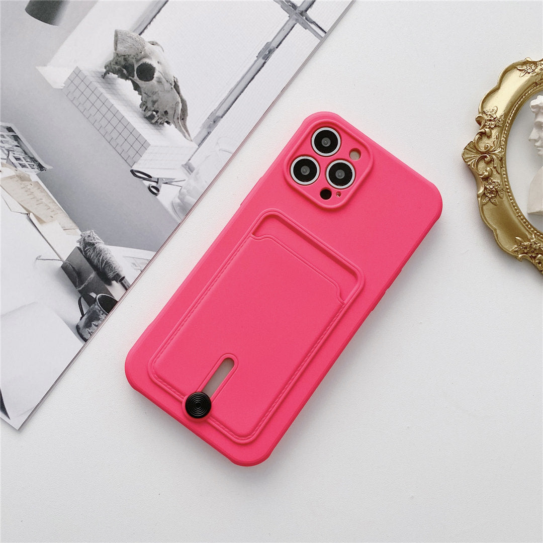 Silicone iPhone Card Holder: Rose Red