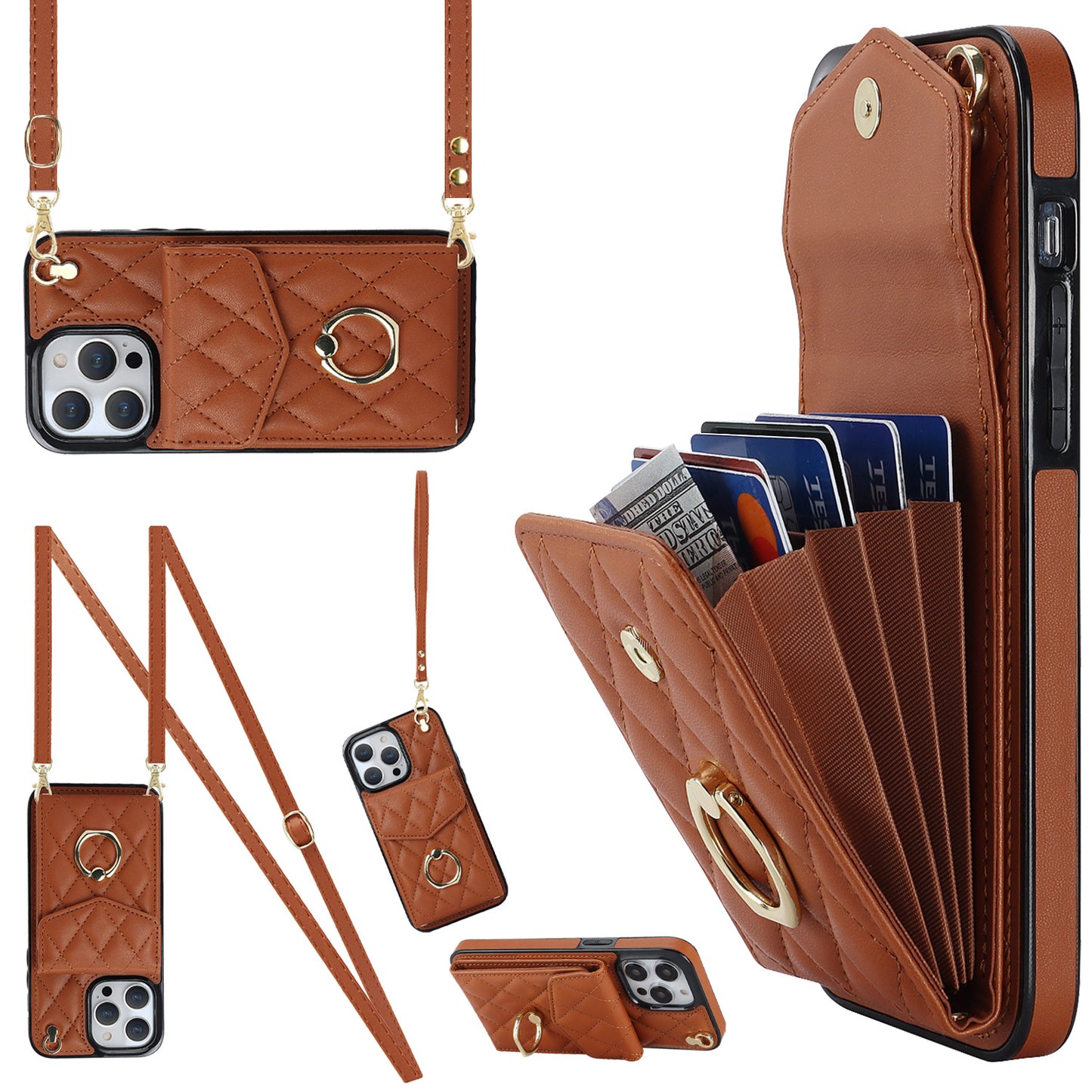 iPhone Crossbody Card Case: different angles