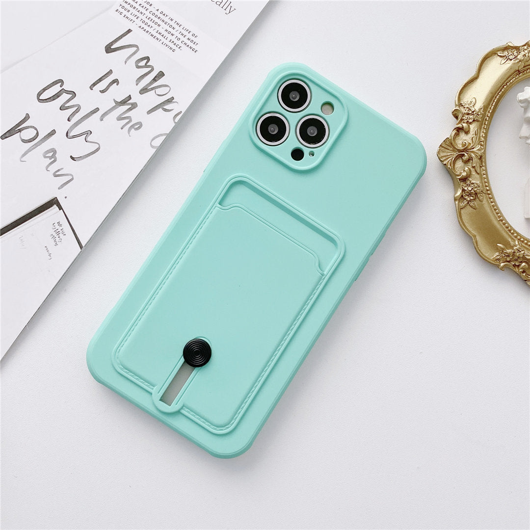 Silicone iPhone Card Holder: Light Green