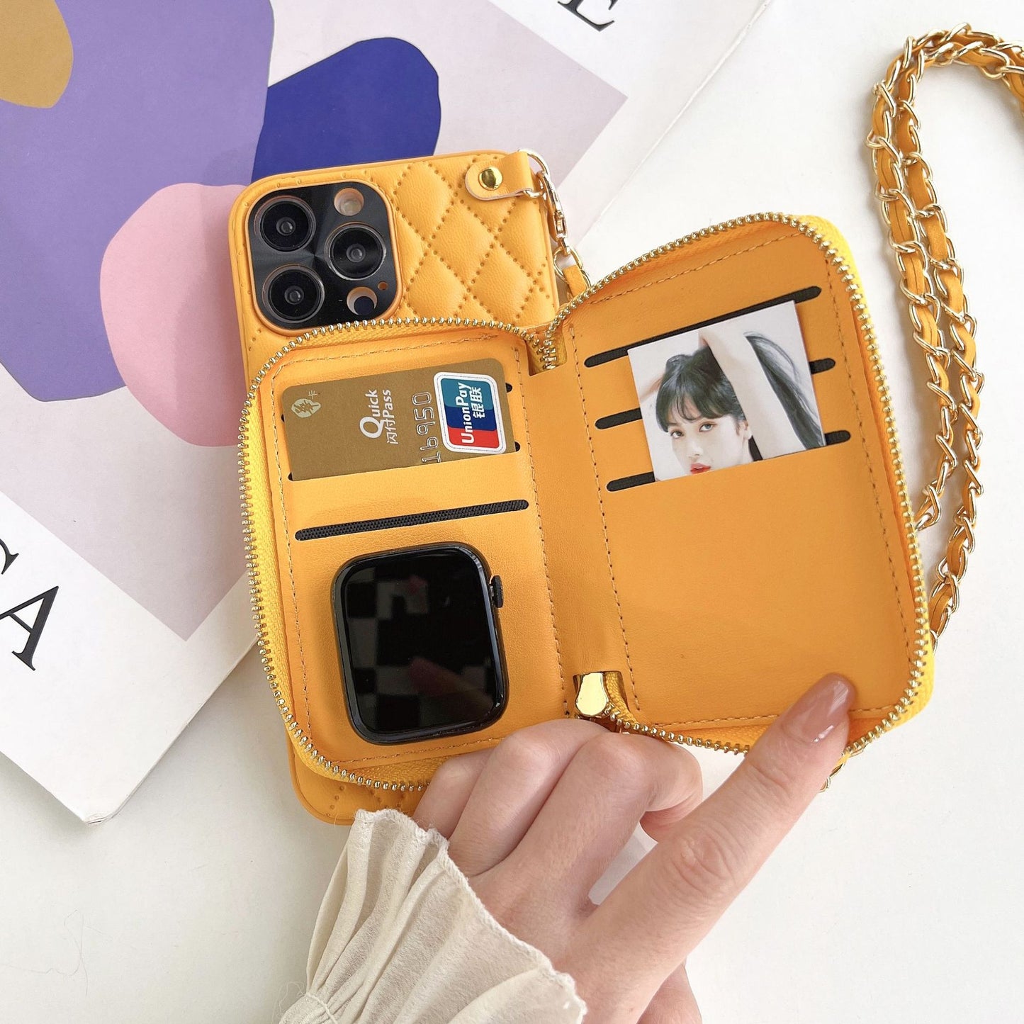 uxury Crossbody Card Holder iPhone Case: Inside look