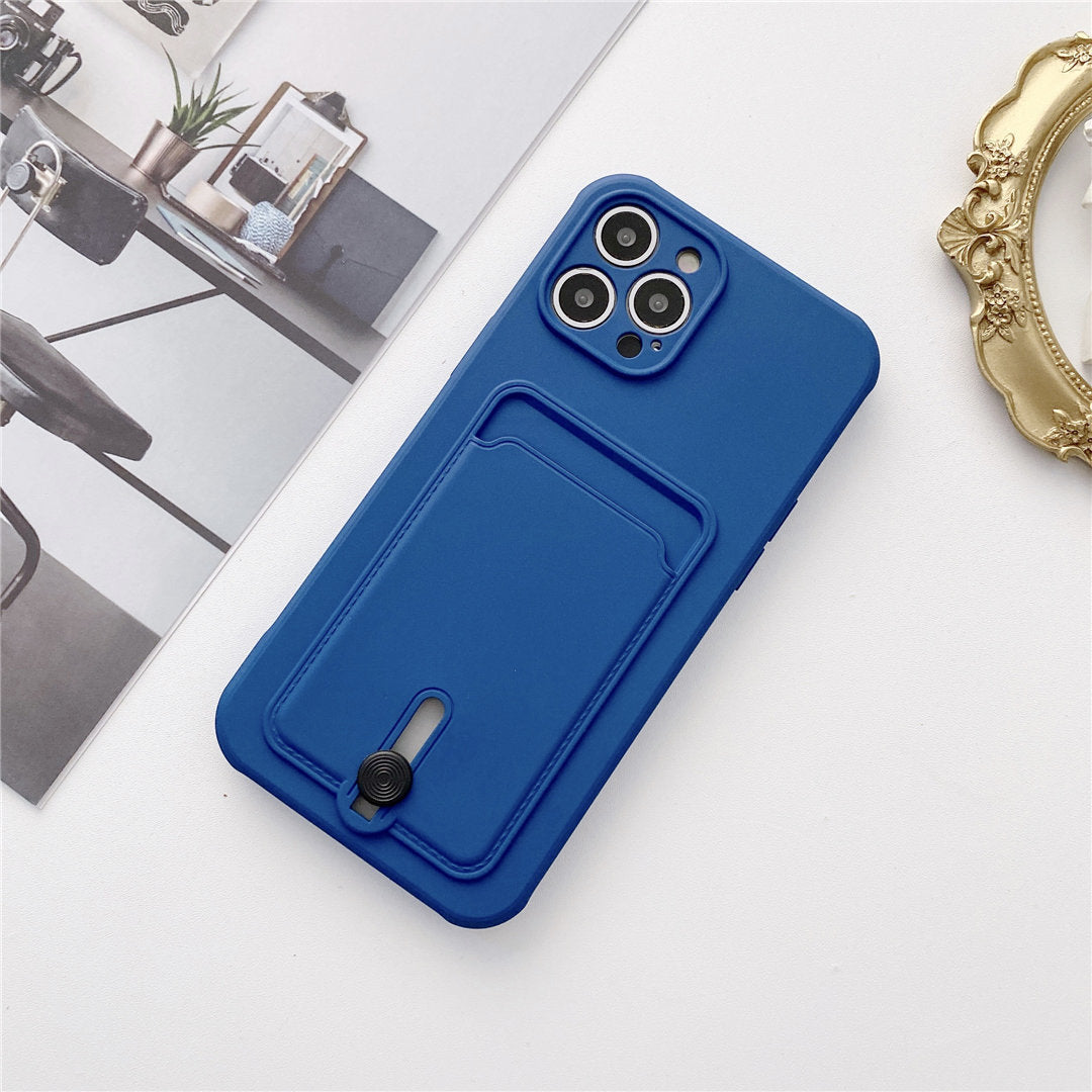 Silicone iPhone Card Holder: Blue